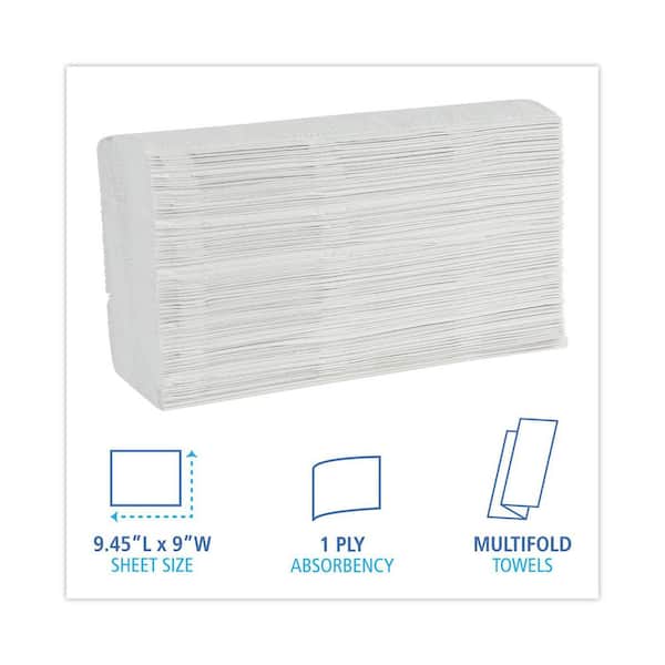 Boardwalk 9 in. x 9-9/20 in. White Multi-fold Paper Towel Cleaning