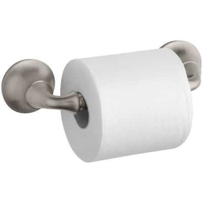 Forte Sculpted Wall-Mount Double Post Toilet Paper Holder in Vibrant Brushed Nickel
