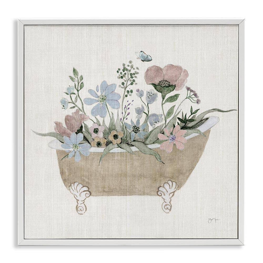 Rustic Botanicals in Tub by Janet Tava White Framed Nature Giclee Art Print 17 in. x 17 in. price history on PriceWatchPro
