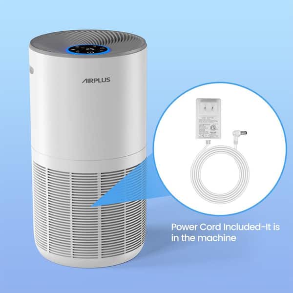3000 sq. ft. True HEPA H13 Personal Room Air Purifier in Whites, 99.97% Cleaner, 270 CFM, Air Quality Indicator