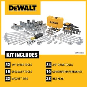 1/4 in. x 3/8 in. Drive Polished Chrome Mechanics Tool Set (142-Piece) and  22 in. 2-Drawer Tool Box