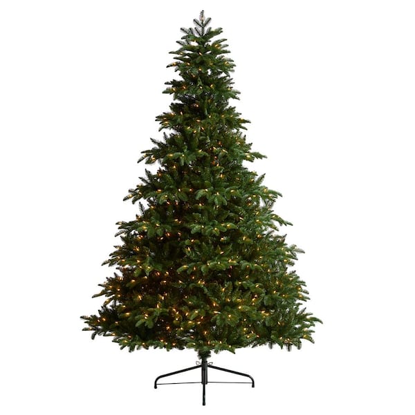 Nearly Natural 8 ft. South Carolina Spruce Artificial Christmas Tree with 700 White Warm Lights and 3412 Bendable Branches