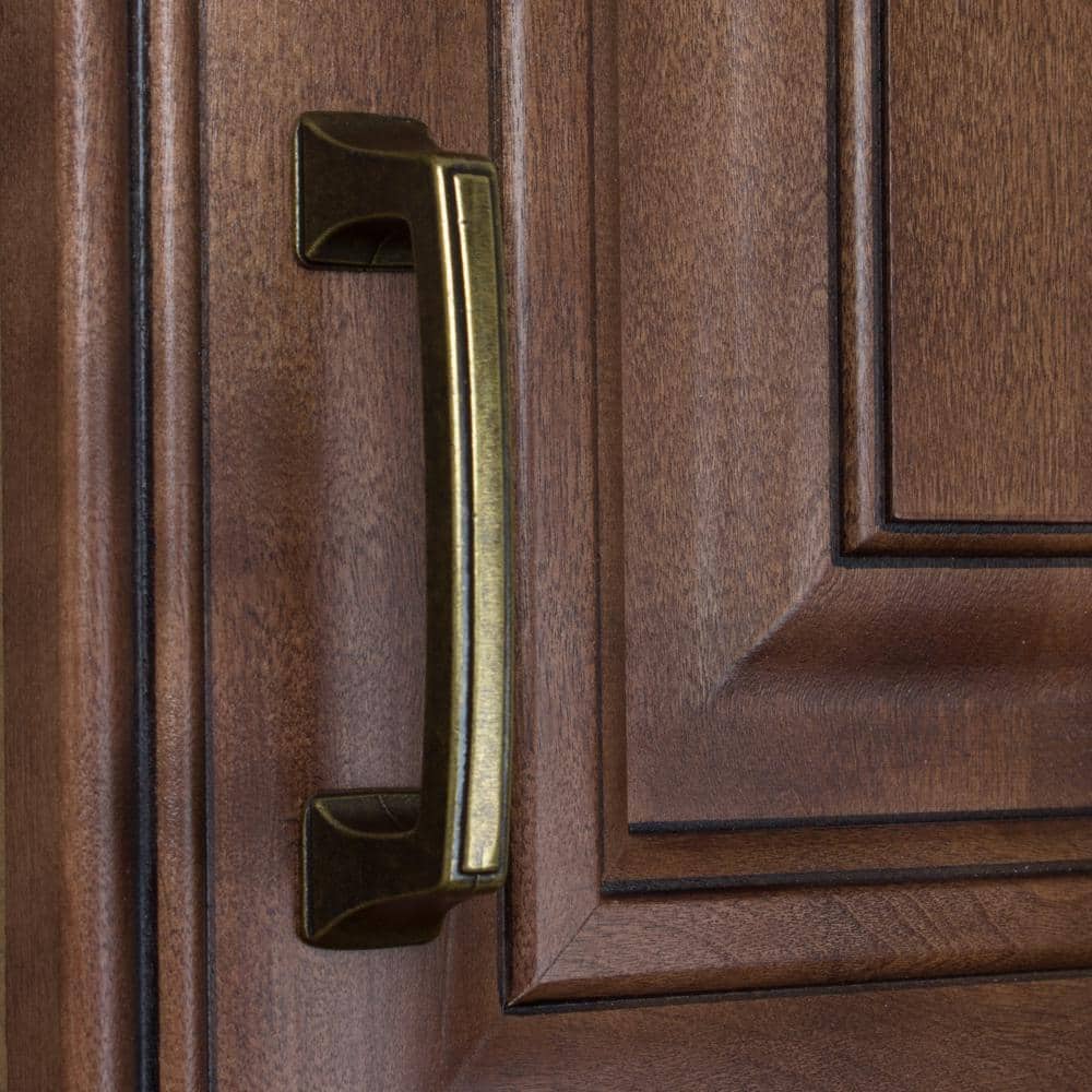Antique Brass 3" Center-to-Center Deco Cabinet Pull