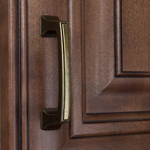 3 in. Center-to-Center Antique Brass Deco Base Cabinet Pulls (10-Pack)