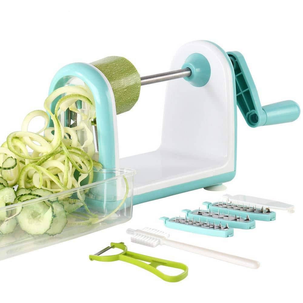Multifunctional ABS Stainless Steel Vegetable Spiralizer, Manual Slicer with Stable Suction Base & Food Container price history on PriceWatchPro