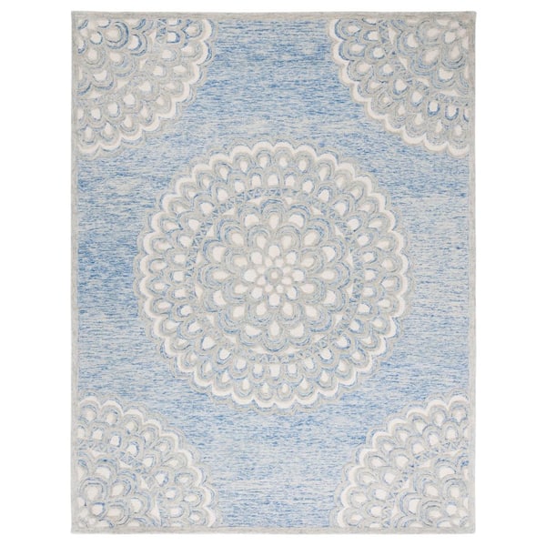 SAFAVIEH Metro Blue/Ivory 8 ft. x 10 ft. Medallion Area Rug