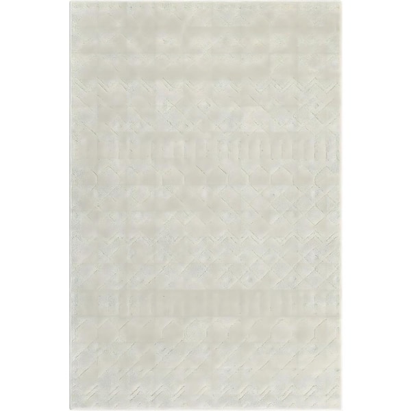 GlowSol Shag in Beige 5 ft. x 8 ft. Carpet Polypropylene Area Rug