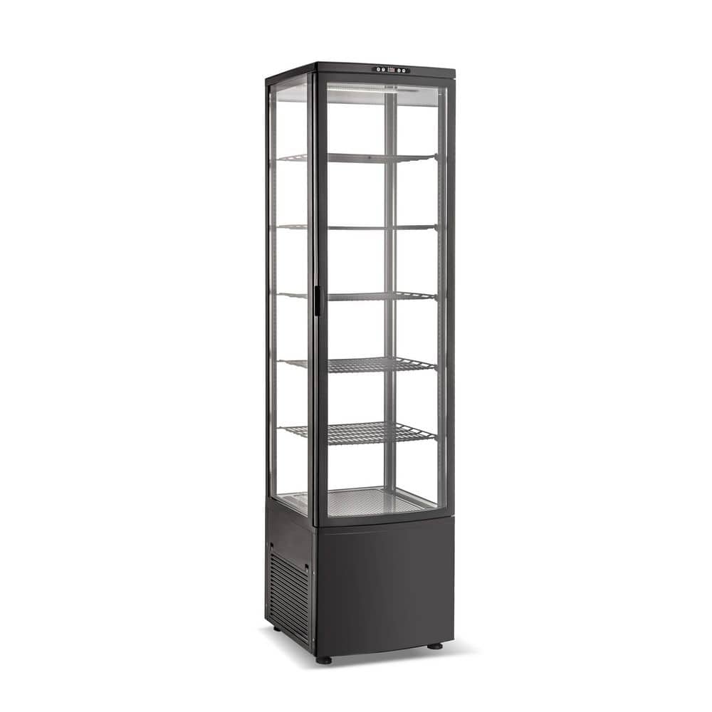 20.5 in. 10.5 cu. ft. Commercial Upright Display Refrigerator Refrigerated Display Case with Wheels in Black