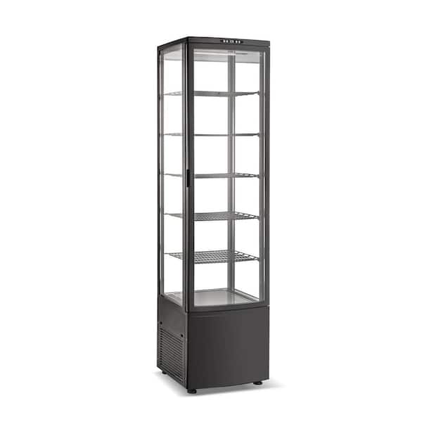 20.5 in. 10.5 cu. ft. Commercial Upright Display Refrigerator Refrigerated Display Case with Wheels in Black