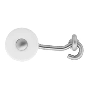 Perennial 2-1/2 in. White Ceramic and Satin Nickel Cabinet Latch