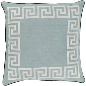 Faithe Green Geometric Polyester 22 in. x 22 in. Throw Pillow