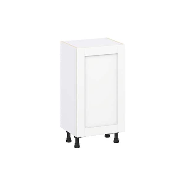 Milton 18 in. W x 14 in. D x 34.5 in. H Assembled Shaker Full Height Door Base Kitchen Cabinet in Bright White