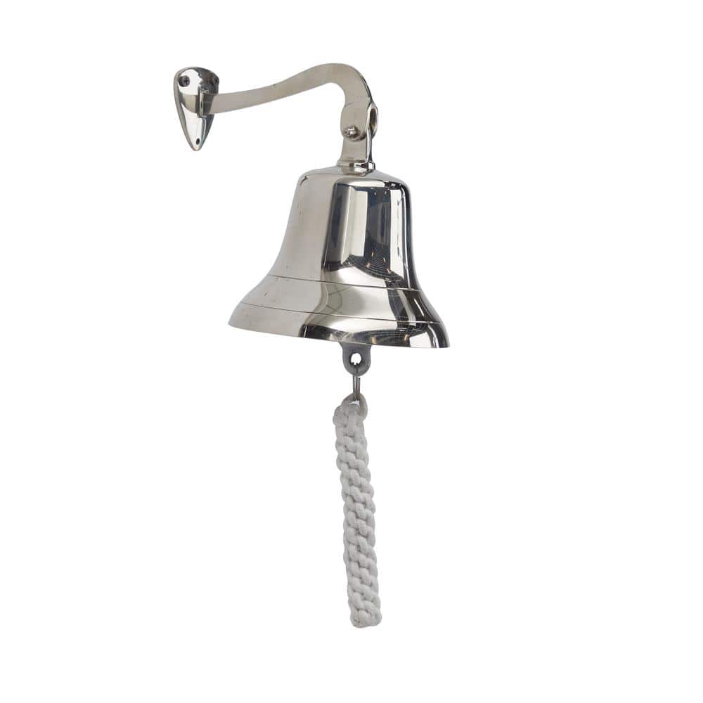 Litton Lane 7 in. Silver Brass Nautical Bell 042069 - The Home Depot