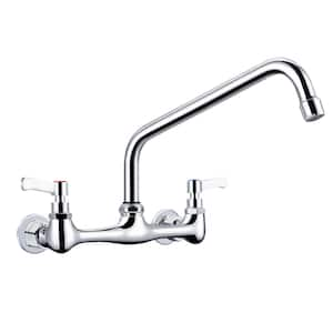 813 Series, Double Handle Wall Mount Location 12 in. Standard Kitchen Faucet in Chrome