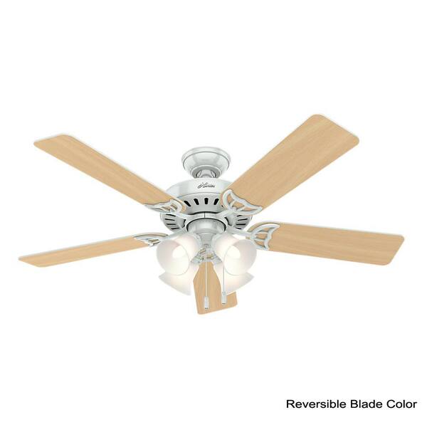 Hunter Studio Series 52 In Indoor White Ceiling Fan With Light The Home Depot