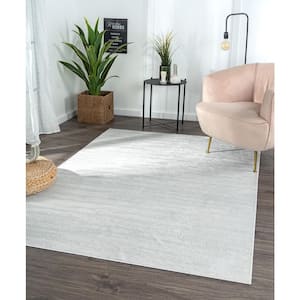 White 2 ft. x 3 ft. Polyester Rectangle Area Rug