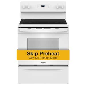 30 in. 4 Burner Element Freestanding Electric Range in White with No Preheat Mode