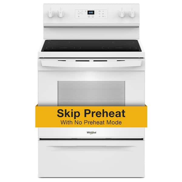 Whirlpool 30 in. 4 Element Freestanding Electric Range in White with No Preheat Mode