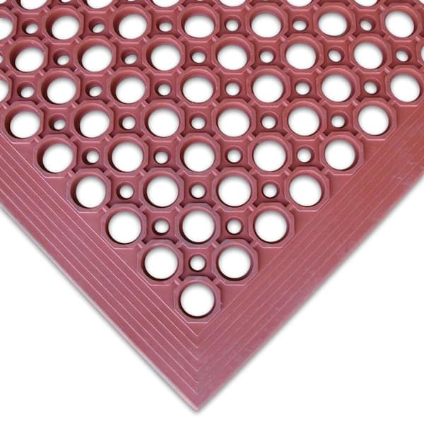 Rubber-Cal Dura-Chef Red 1/2 in. x 36 in. x 60 in. Rubber Comfort Mat