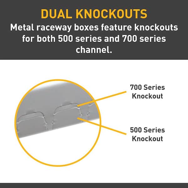 Wiremold 500 and 700 Series Metal Raceway 2-1/4 in. Extra Deep 1-Gang Switch/Receptacle Box, White