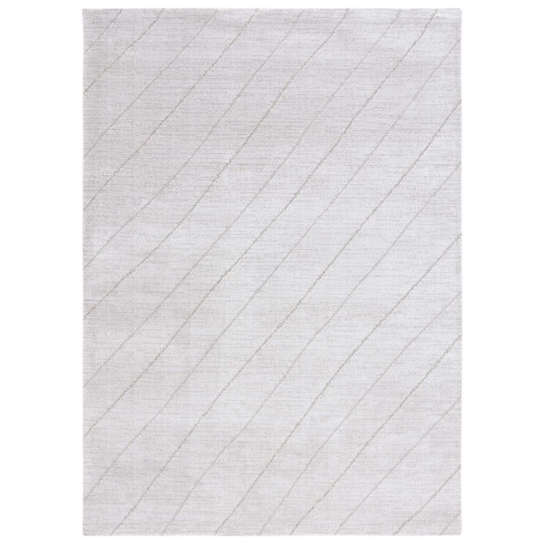 Neptune 9 ft. x 12 ft. Light Gray/Gray Striped Solid Area Rug