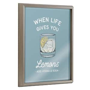 Blake When Life Gives You Lemons Blue by The Creative Bunch Studio Framed Printed Glass Drink Wall Art 20 in. x 16 in.