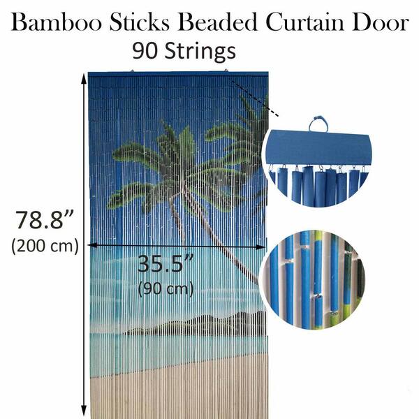 EVIDECO French home goods Lagoon Beaded Bamboo Curtain Door