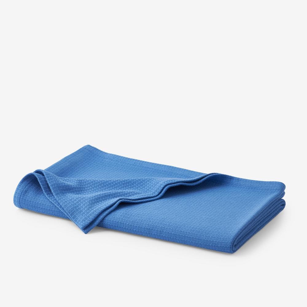 Cotton Weave Marine Blue Solid Twin/Twin XL Woven Blanket price history on PriceWatchPro