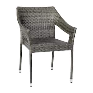 Gray Wicker/Rattan Outdoor Lounge Chair (Set of 2)
