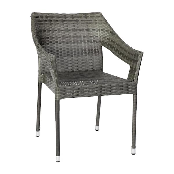 Carnegy Avenue Gray Wicker/Rattan Outdoor Lounge Chair (Set of 2)