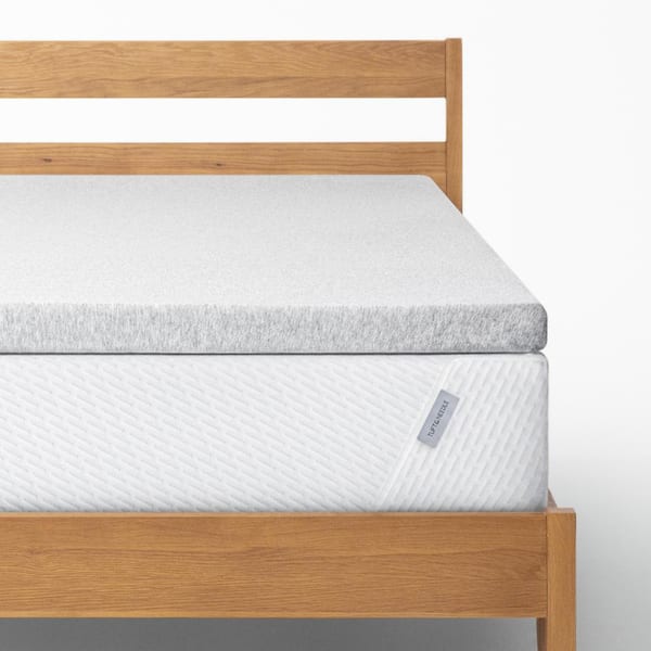 Heather Gray 2 in. Memory Foam King Mattress Topper