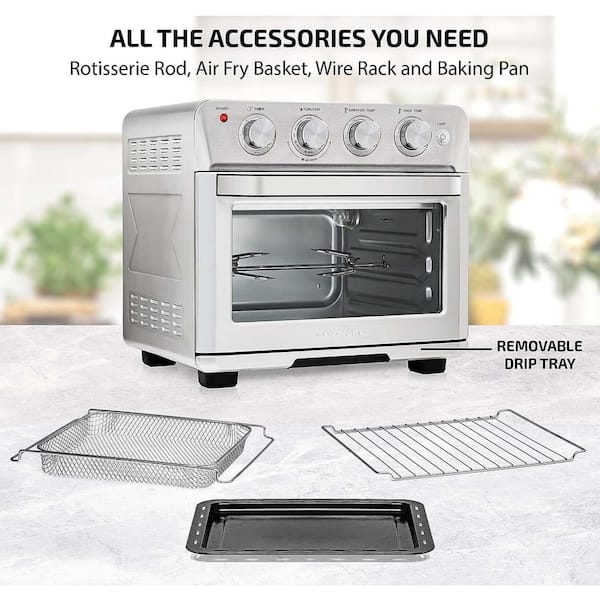 Air Fryer Rotisserie Oven Basket Kitchen Grill Roaster Air Fryer Accessories  (Silver Gray) 