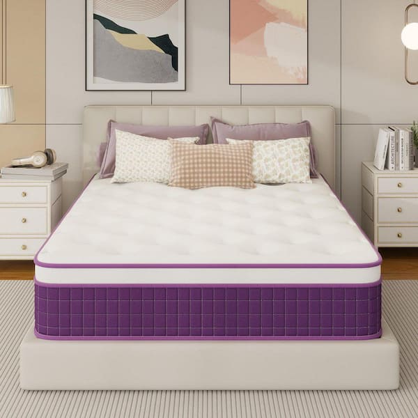 Hybrid Mattress Queen Size, 12 in. Medium Firm Queen Mattress in a Box with Euro Top with Edge Support and CertiPUR-US