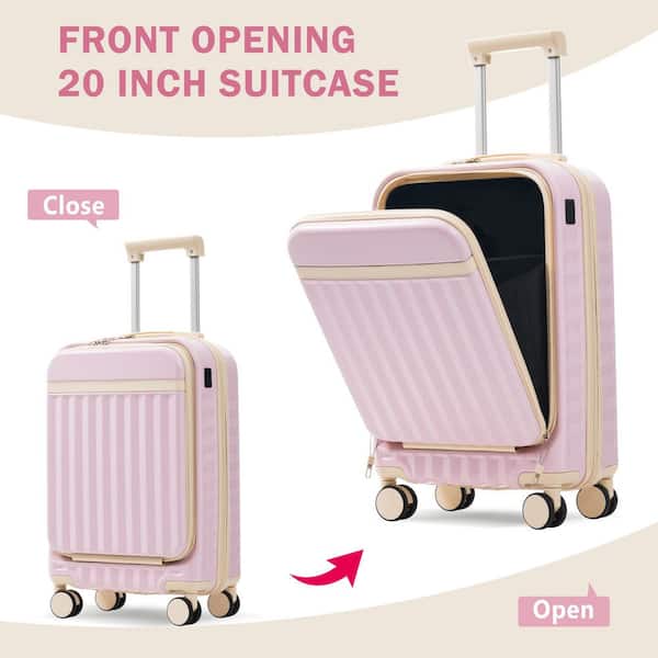 Merax 3 Bags 3-Piece Pink Expandable ABS Hardshell 20 in. 24 in