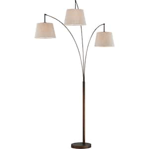 Luce 84 in. Antique Bronze LED Arched Floor Lamp with Dimmer