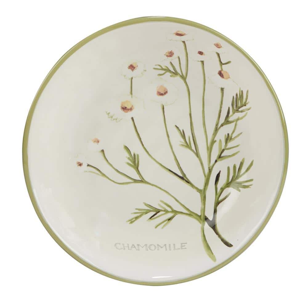 Fresh Herbs Ceramic Microwave Safe Soup and Pasta Bowls Set