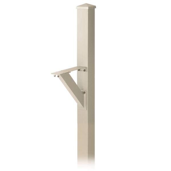 Salsbury Industries Modern In-Ground Mounted Decorative Mailbox Post in Beige