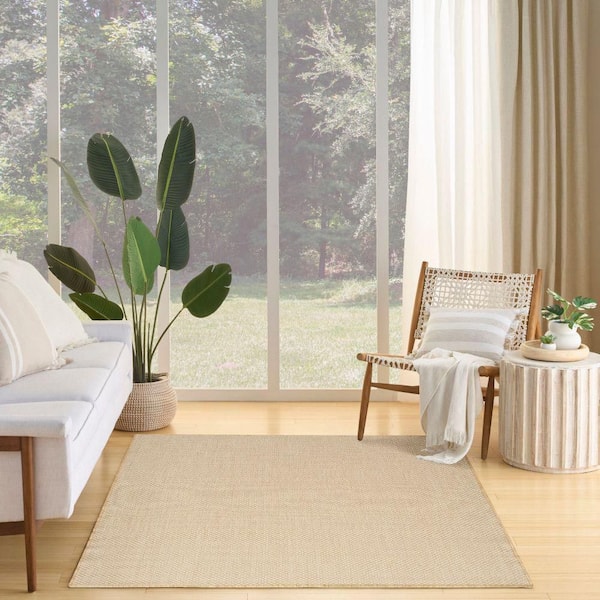 Courtyard Jute Ivory 4 ft. x 6 ft. All-over design Contemporary Area Rug
