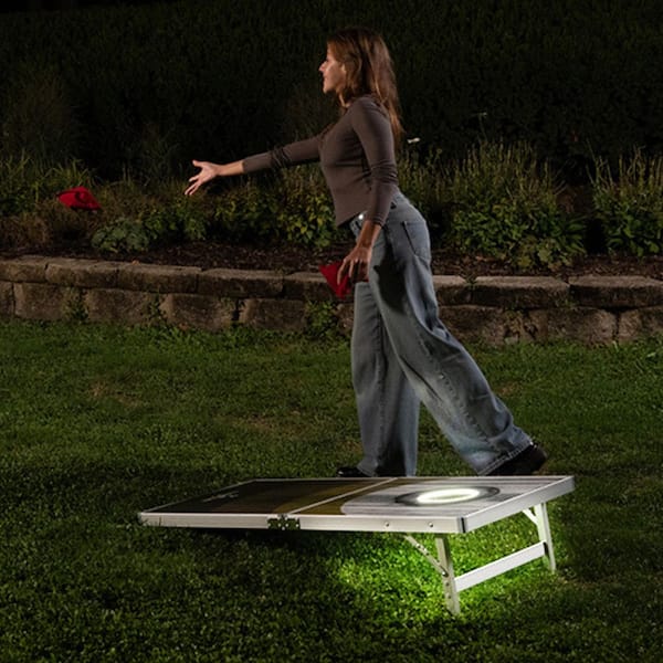 BACKYARD HERO 4 ft. x 2 ft. Cornhole Set with LED Light Up Ring