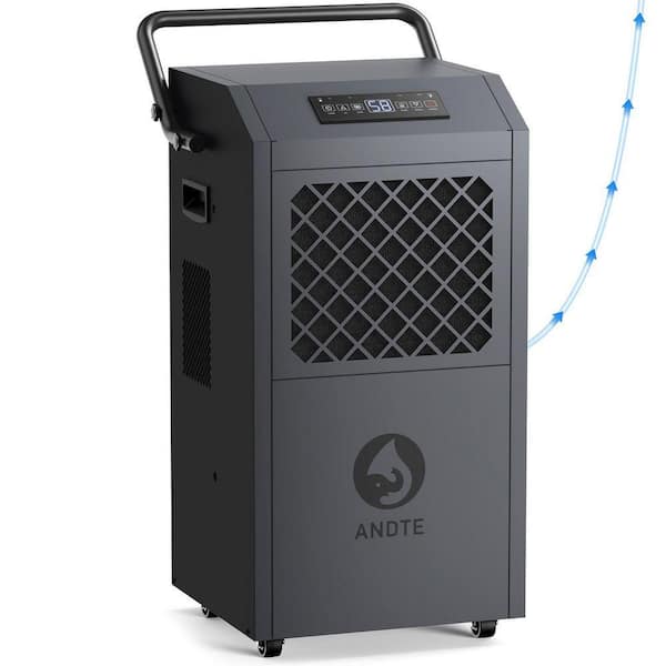 190 pt. 6500 sq. ft. Commercial Dehumidifier in Gray with Built-in Pump, Automatic Drainage Heavy-Duty Design, Timer