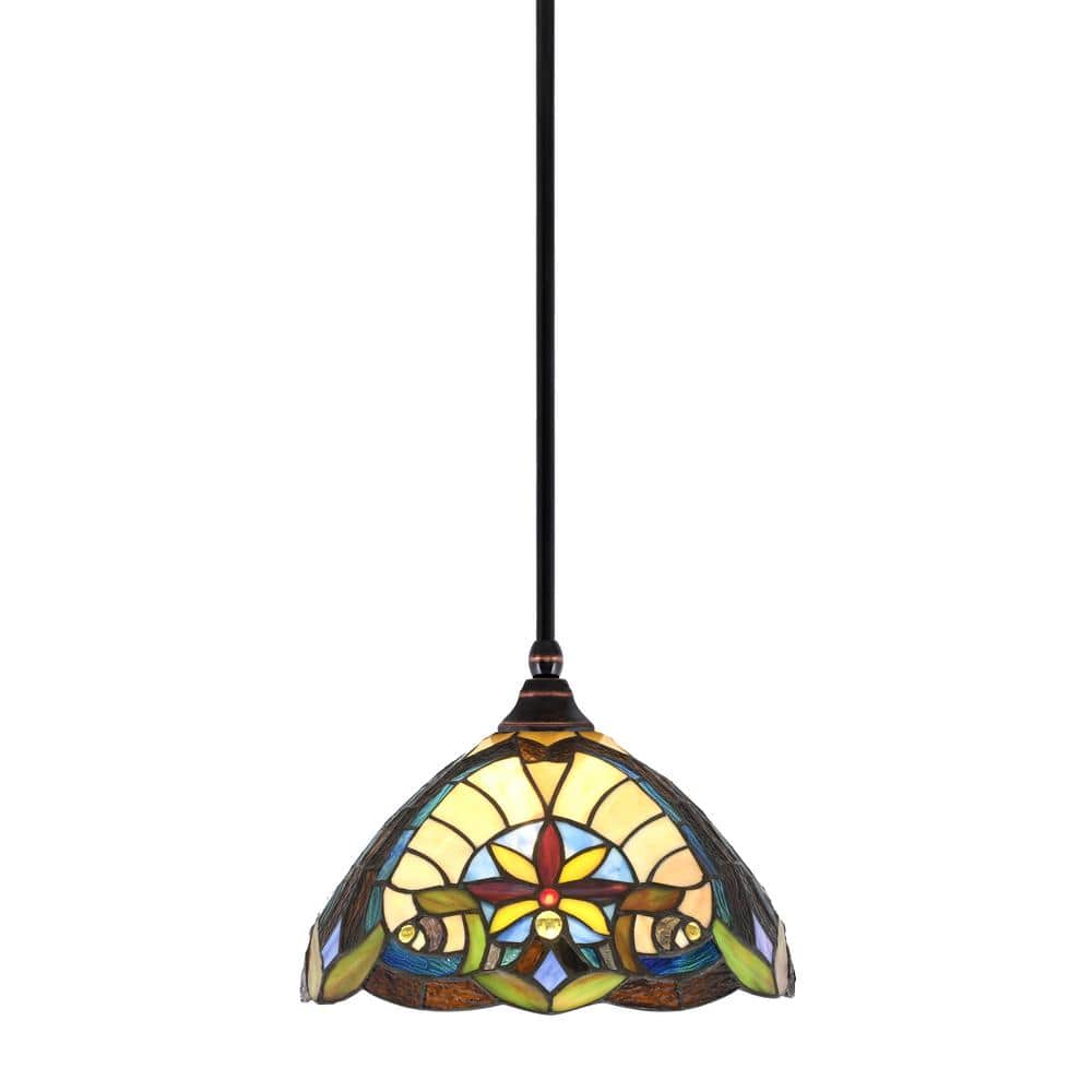 Sparta 100-Watt 1-Light Black Copper Shaded Pendant Mini Pendant Light with