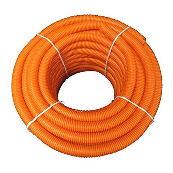 thumbnail interactive-video image 1 of HydroMaxx 100ft Orange Non-Split Corrugated Wire Loom – Flexible PVC Tubing, UV Rated 1 of 3