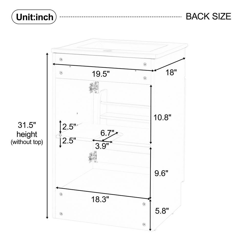 Green MDF Freestanding Bathroom Vanity with Ceramic Sink
