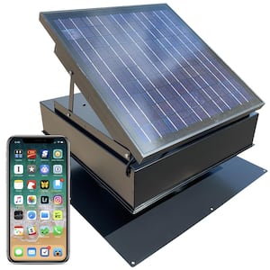40-Watt Wi-Fi 1,875 CFM Black Roof Mount Solar Attic Fan