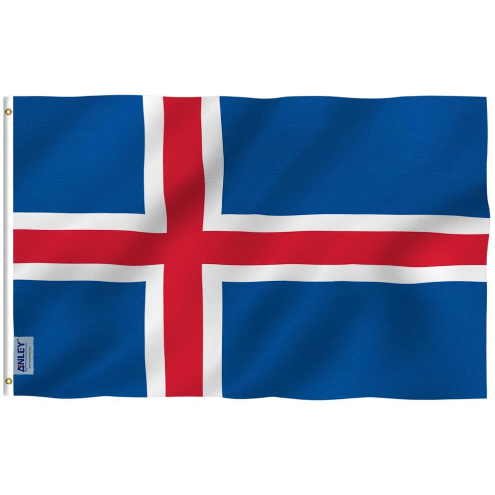 Fly Breeze 3 ft. x 5 ft. Polyester Iceland Flag 2-Sided Flags Banner with B