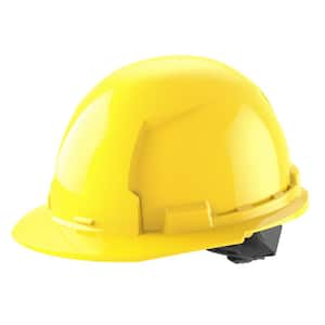 BOLT Yellow Type 1 Class E Front Brim Non-Vented Hard Hat with 4 Point Ratcheting Suspension