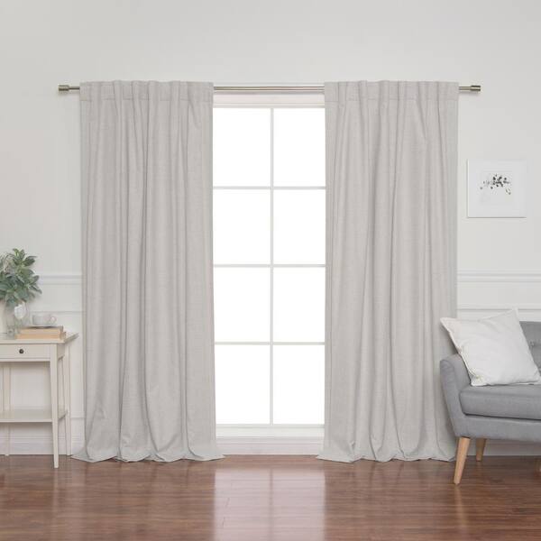 Best Home Fashion Linen Look 52 in. W x 96 in. L Back Tab Curtains in Linen (2-Pack)