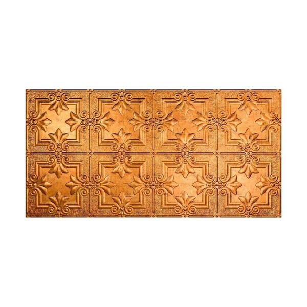 Fasade Regalia 2 ft. x 4 ft. Glue Up PVC Ceiling Tile in Muted Gold