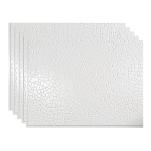 Safari 18.25 in. x 24.25 in. Vinyl Backsplash Panel in Gloss White (5-Pack)