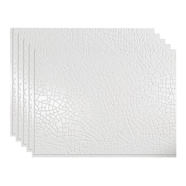 Safari 18.25 in. x 24.25 in. Vinyl Backsplash Panel in Gloss White (5-Pack)
